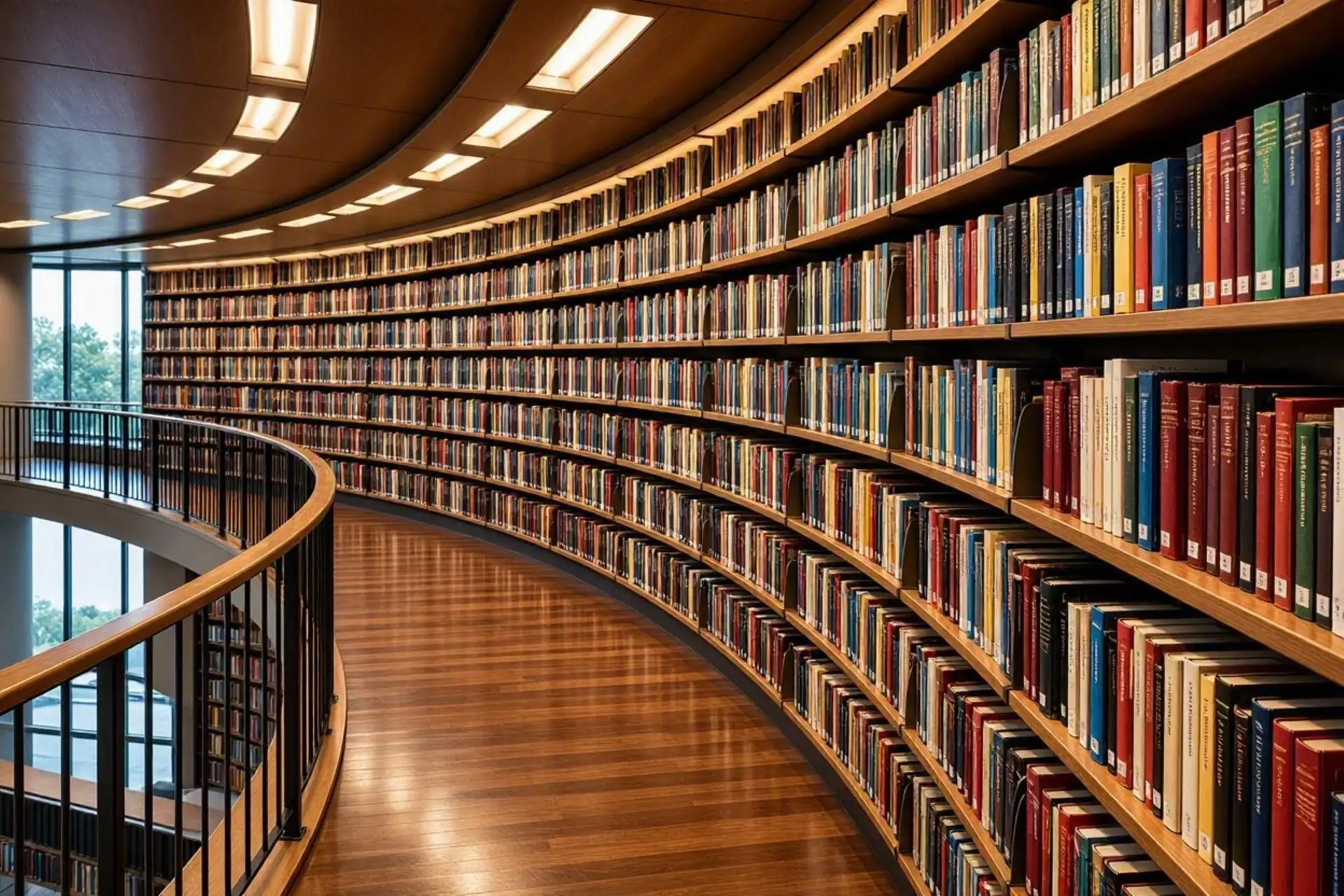 Library shelves filled with books