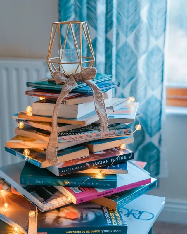 Beautifully designed book covers on display